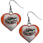 Siskiyou NCAA unisex-adult Heart Dangle Earrings
