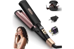 Mini Waver Crimper Hair Tool for Women Short Hair Travel 0.4 inch Double Barrel Small S Waver Curling Iron Dual Voltage (110-