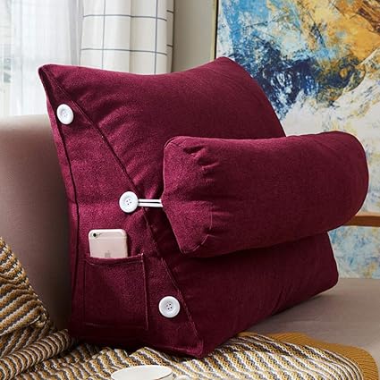 Dulplay Triangular Backrest Pillow Bed Couch Chair Big Wedge Back