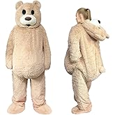 Erkangsm Bear Mascot Costume, Dancing Bear Costume, Giant Plush Bear Costume, Christmas Costumes for Adults, 73 inches