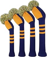 Scott Edward Knit Woods Golf Head Covers Set of 4 Orange Striped 460CC