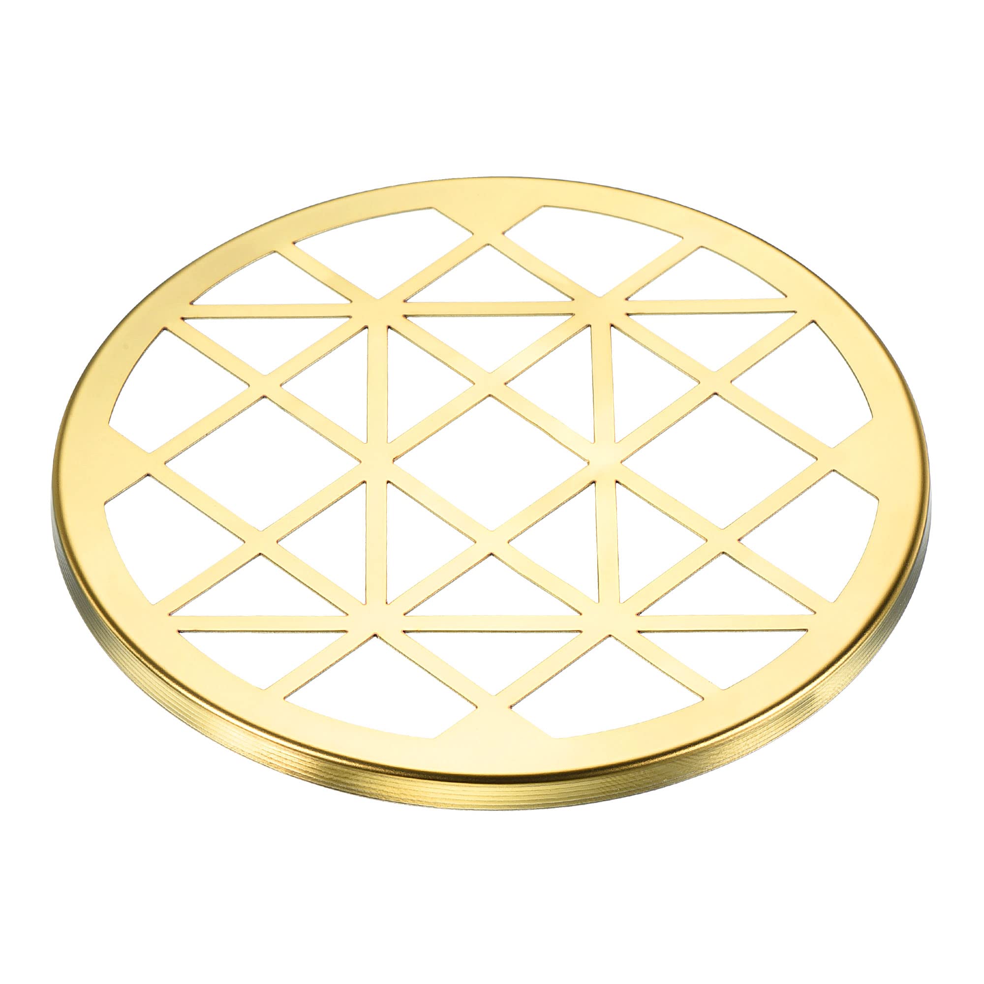 PATIKIL 3.9 Inch Flower Frog Lid, Metal Round Floral Vase Insert Arranger Grid Pattern for Arrangement Plant Fixation, Gold Tone