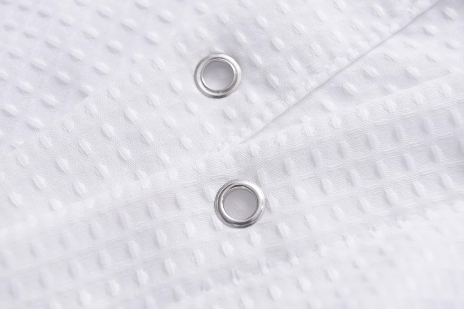 Waffle Weave Fabric Shower Curtain 230 GSM Heavy Duty, Spa, Hotel Luxury, Water Repellent, White Pique Pattern, 71 x 72 Inches Decorative Bathroom Curtain: Home & Kitchen
