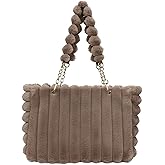 Extolove Fluffy Tote Bag Winter Faux Fur Bags for Women Y2K Furry Purse Fuzzy Handbag Plush Shoulder Bags