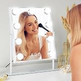 FENCHILIN Hollywood Makeup Mirror with 9 LED Bulbs & 10X Magnifier view 7