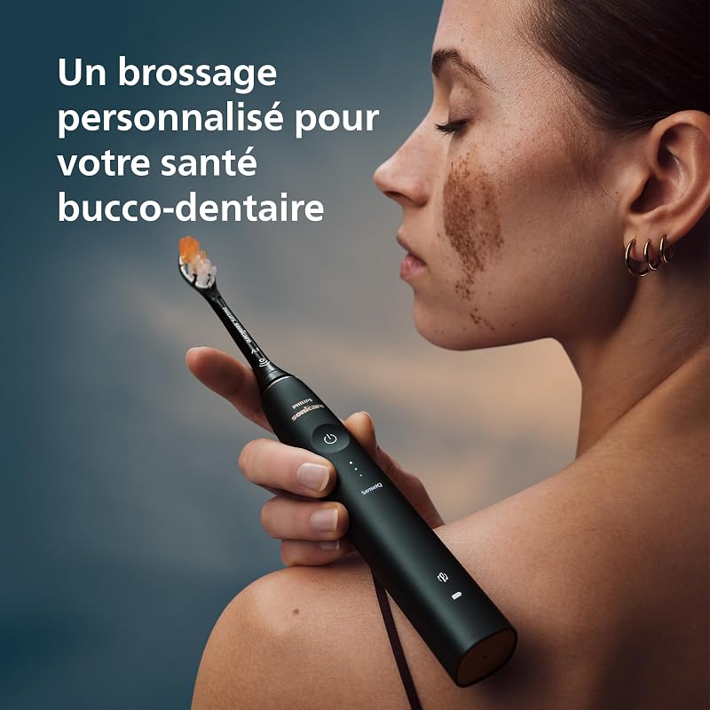 Sonicare - Brosse à dents électrique DiamondClean 9900 Prestige avec technologie SenseIQ et application, 5 modes de brossage, étui de voyage avec chargeur, noir, modèle HX9992/43