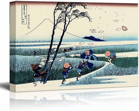 Amazon Com Wall26 Canvas Wll Art Ejiri In Suruga Province By Japanese Artist Hokusai Thirty Six Views Of Mount Fuji Series Giclee Print And Stretched Ready To Hang 24 X36