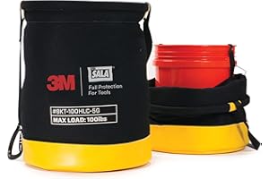 3M DBI/SALA Python,1500135,Canvas Spill Control Bucket,Hook&Loop Closure System,2 Elastic Straps&Hooks Keeps Bag In Place,100Lb Load Rating