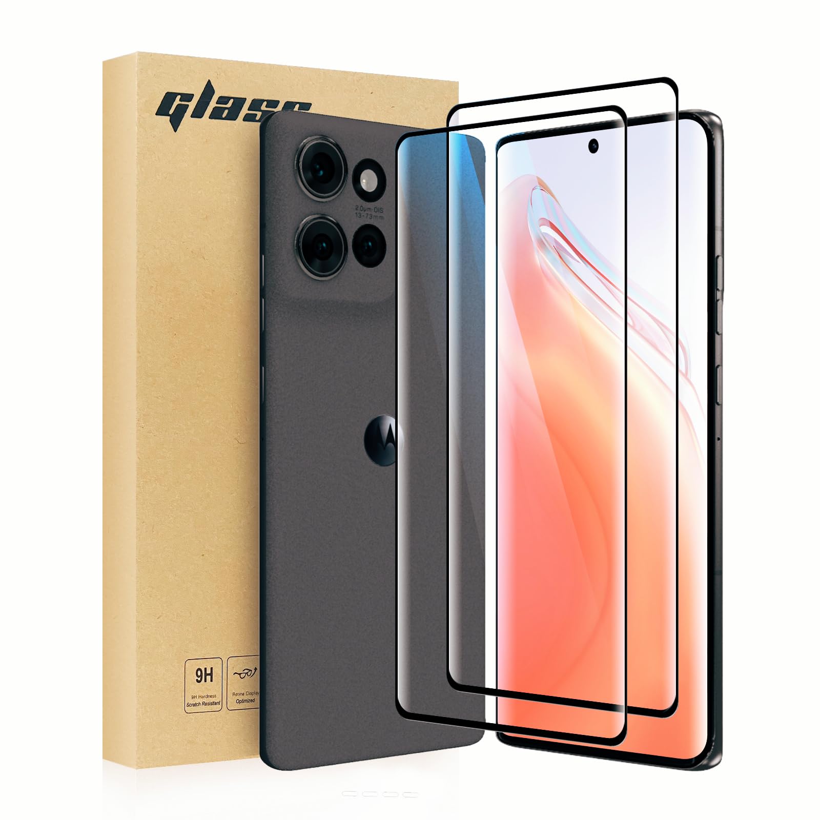 TailTech Screen Protector for Motorola Edge 50 Tempered Glass Moto Edge 50 Screen Protector, 2-Pack 3D Full Coverage Tempered Glass for Moto Edge 50 Curved Edge