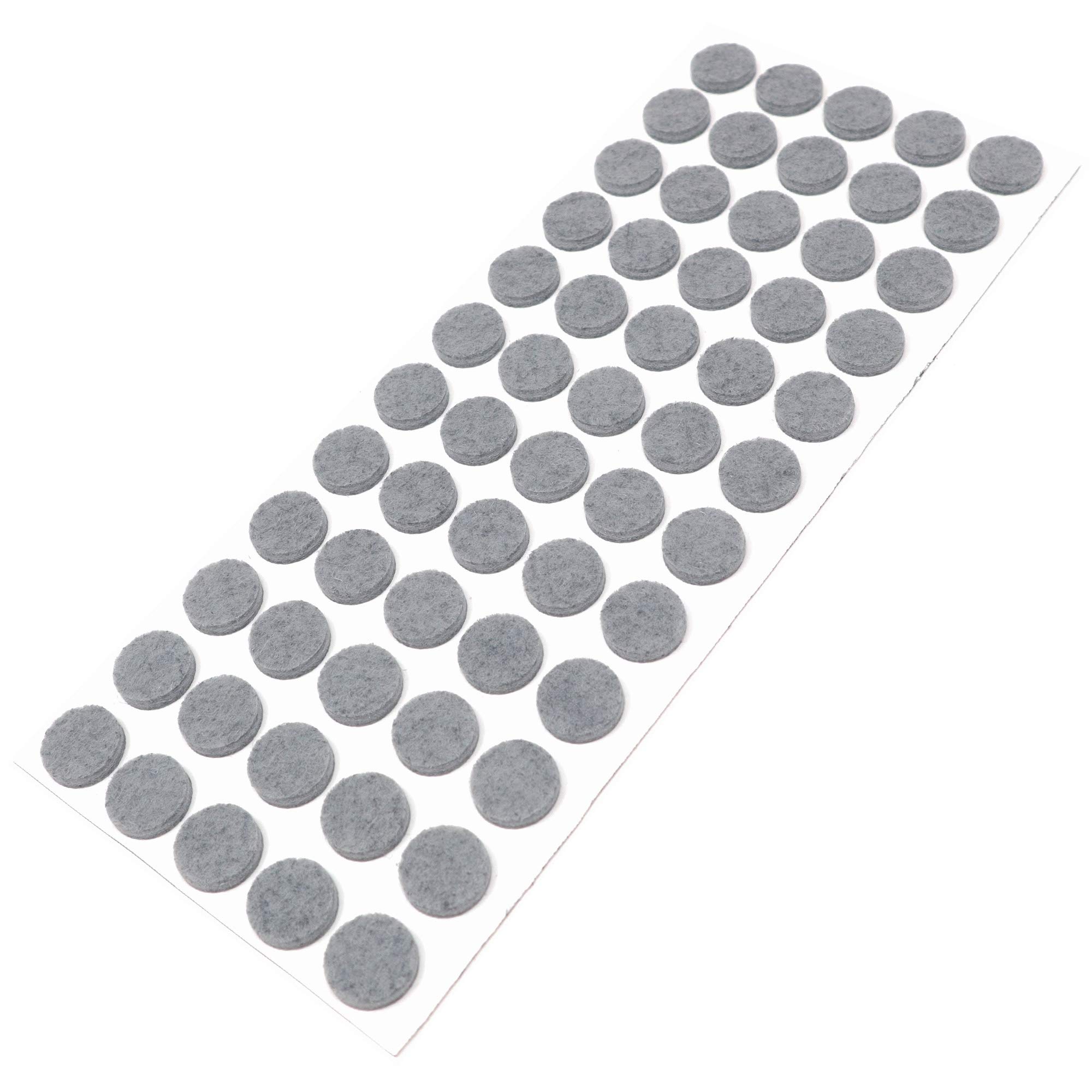 Adsamm® / 60 x self-adhesive felt pads/Grey/ø 0.55'' (ø 14 mm) / round / 0.138'' / 3.5 mm thick stick-on furniture felt glides/Furniture & Chair Glides