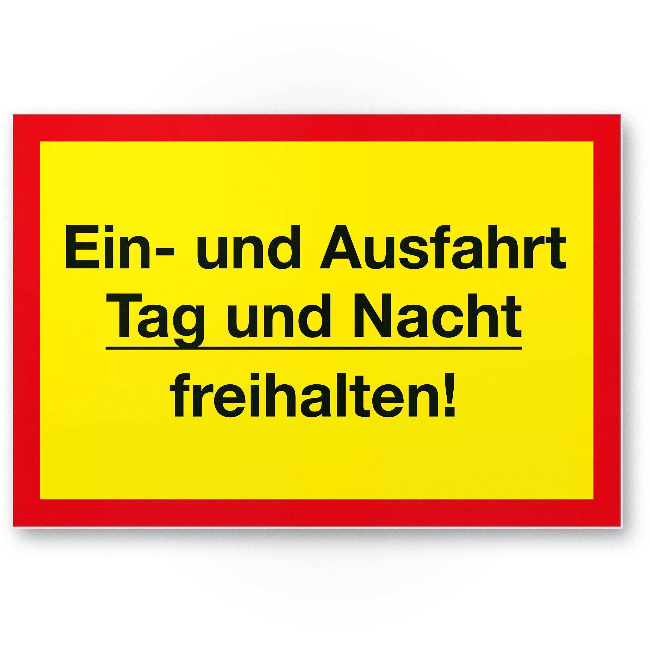 Komma Security Einund Ausfahrt Tag- und Nacht Freihalten Sign, 30 x 20 cm, Sign Driveway – also prohibited against parking – No Parking Holding Prohibition