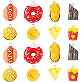 KitBeads 40pcs 8 Styles Resin Food Charms - Cute Chocolate, Cheese & Doughnut Opaque Fast Food Charms for Jewelry Making