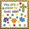 Christian Bulletin Board Piece of Gods Plan Sunday School Decorations Kid’s Religious Bible Verse Classroom Cutouts for Christmas Bulletin Board Decorations