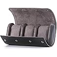 3 Watch Roll Travel Case - Handmade Leather Watch Rolls Box for Man - Travel Watch Roll with Velvet to Protection - Watch Roll Organizer to Home Secure Storage