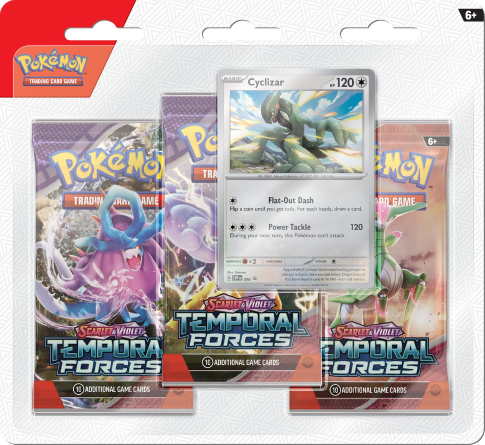 Photo 1 of Pokemon TCG: SV5 Temporal Forces 3Pk Blister - Cyclizar