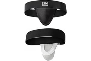 JOCKMAIL Men's Jockstrap Underwear with Pouch 2 Pack Wide Waistband Athletic Supporter Breathable Underwear
