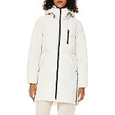 Orolay Women's Stylish Down Hooded Jacket with Two-Way Zipper Winter Down Coat Puffer Jacket A-line Coat
