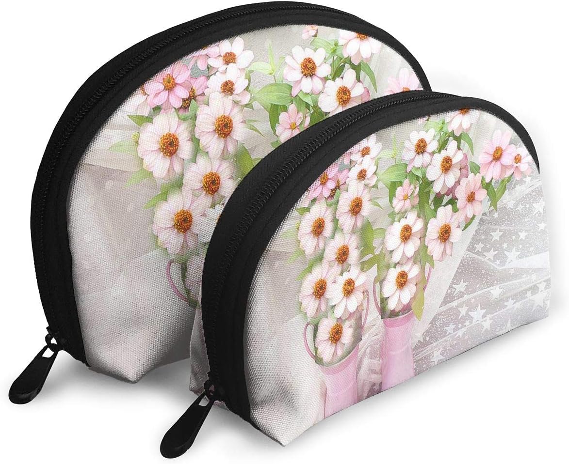 Makeup Bag Dreamy Cottage Garden Handy Half Moon Travel Bags Organizer For Women