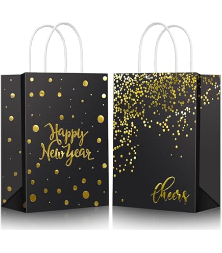 Amazon.com: Locmeo 60 Pcs Happy New Year Gift Bags with Handles
