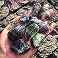 Simurg Raw Fluorite Stone 1lb ''A'' Grade Rainbow Fluorite Rough Crystal - Green Fluorite Rocks for Cabbing, Tumbling, Cuttin