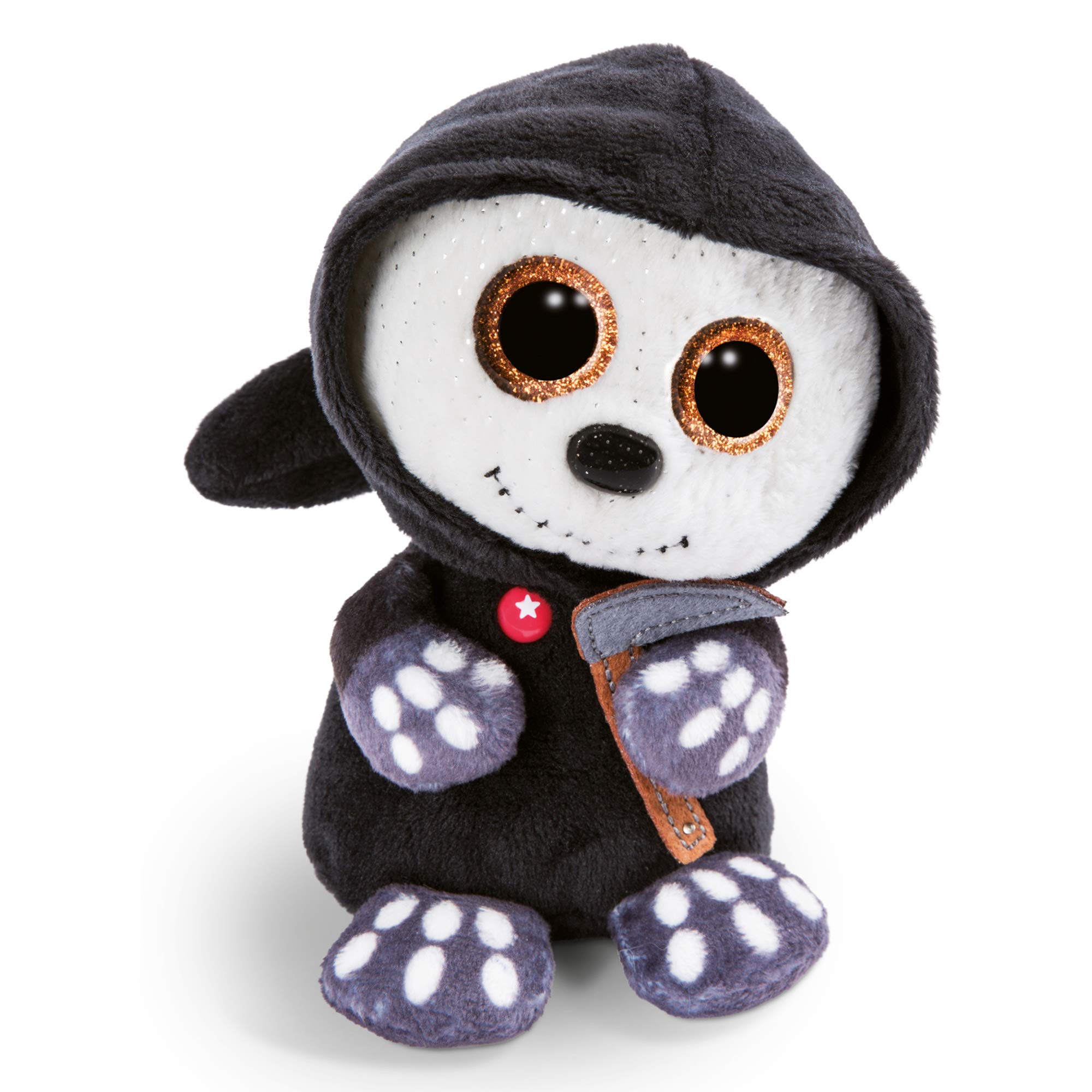 NICI 46305 Halloween GLUBSCHIS Cuddly Soft Toy Scary Harvester Sanit, Black, 15cm