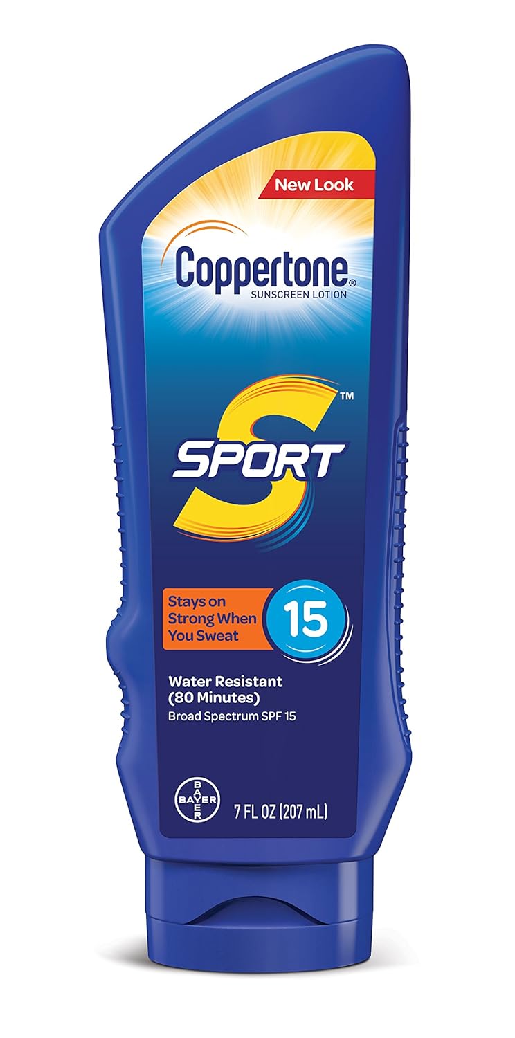 Coppertone SPORT Sunscreen Lotion Broad Spectrum SPF 15 (7 Fluid Ounce) (Packaging may vary)