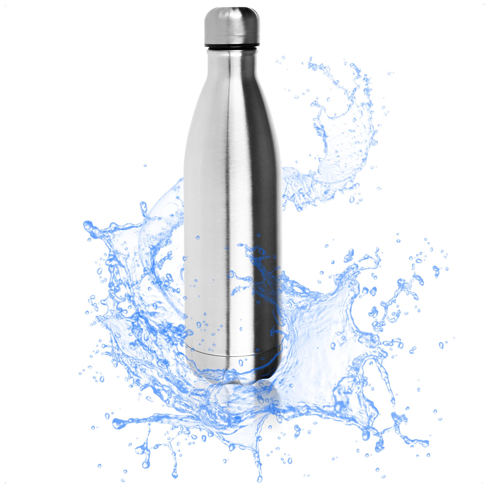 Robin Goods® stainless steel drinking bottle insulated thermo camping bottle - break-proof and BPA-free - double-walled 750 ml (1 piece - 750ml without handle)