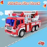 GizmoVine Fire Engine Toy Large Fire Truck with Lights Sounds Rescue Ladder view 3