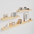 White Oak Floating Shelf for Wall, 3-Piece Long Wood Floating Shelves for Fireplace Mantel, 8D x 2 Inch Thick Wall Shelves for Kitchen Bathroom Living Room Laundry Office, 50LBS Capacity (36, 72 Inch)