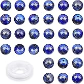 CMBYN 10mm 100pcs Natural Stone Beads Lapis Lazuli Round Genuine Stone Beading Loose Gemstone Hole Size 1mm DIY Charm Smooth Beads for Bracelet Necklace Earrings (Lapis Lazuli 10mm)