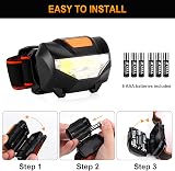 Detake Kids Head Torch 2 Pack LED Headlamp 140 Lumens 3 Modes Waterproof view 7