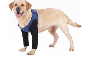 CILKUS Dog Sleeves for Wounds Both Front Legs，Cone Collar Alternative, Abrasion Resistant Dog Recovery Sleeve, Washable 2.5mm Thick and Waterproof, Breathable Pet Wounds Prevent Licking, Bite (Large, Blue)