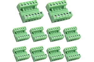 DaFuRui 10pairs 6 Pin 5.08mm Pitch PCB Mount Screw，10Pcs 6 Pin Phoenix Type Connector PCB Mount Screw Terminal Block Connector with 10Pcs 6 Pin Plug