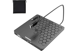 External CD DVD Drive, 0.5″ Ultra Slim USB 3.0 Type-C DVD Player, CD DVD+/-RW Optical Drive, Portable DVD CD Burner Reader Wr