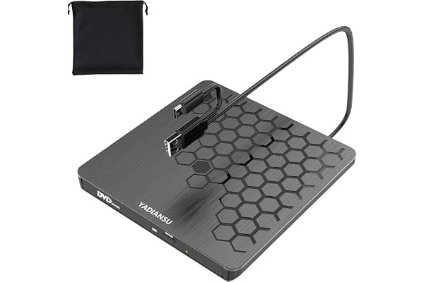 External CD DVD Drive, 0.5″ Ultra Slim USB 3.0 Type-C DVD Player, CD DVD+/-RW Optical Drive, Portable DVD CD Burner Reader Wr