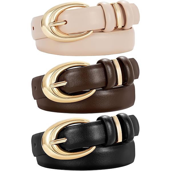 7965 2 Pack Leather Belts For Women Fashion Waist Belt With Liquid Shapes TRIWORKS 2 Pack Leather Belts for Women Fashion Waist Belt  main image 4