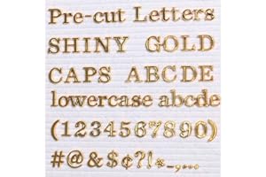 BIG ROLE 375 Extra Gold Letters for Changeable Felt Letter Board Letters Golden 3/4 inch Pre-Cut Plastic Letters Capitals and Lowercase Letters