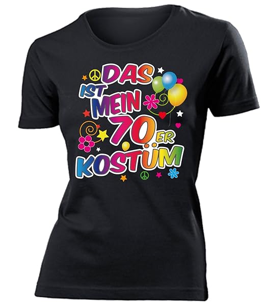 Mottoparty Schlagerparty 60er 70er 80er 90er Damen T-Shirt Frauen Karneval Fasching Faschingskostüm Karnevalskostüm Paarkostü