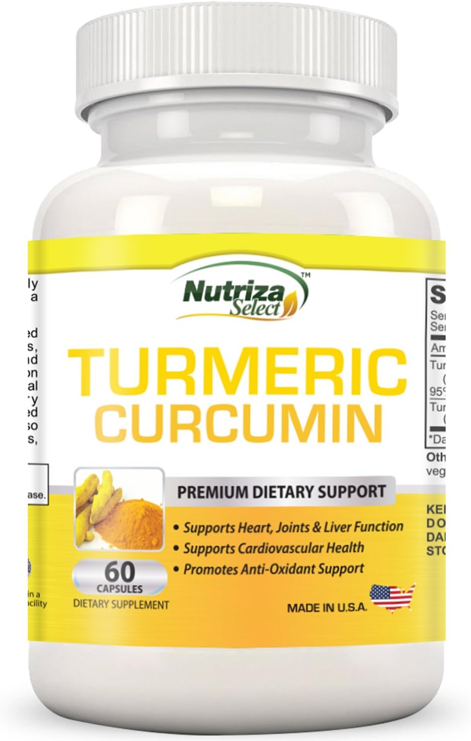 Turmeric Powder Capsules - Supports Heart, Joints, Liver & Cardiovascular Health - Turmeric Curcumin Promotes Antioxidants