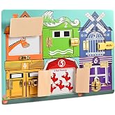 WoodTrove Wooden Activity Board, Wooden Latches Board,Montessori Busy Board | Latches Wooden Activity Board, Fine Motor Skills, Educational Preschool Learning Toy, Sensory Toys Gift for Kids 3+