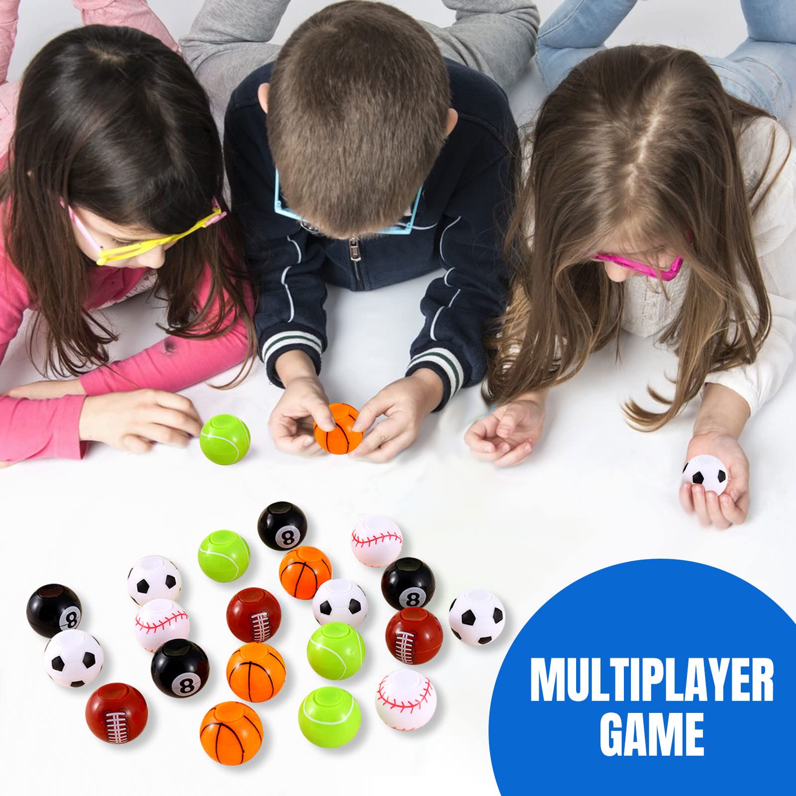Sports Balls Party Favors for Kids 4-12, 32 Pack Fidget Spinner Return Gifts, Goodie Bag Stuffers, Treasure Box Toys for Classroom Prizes, Easter Christmas