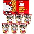 Hello Kitty Instant Ramen Noodle Cup |6 Pack Vegan Spicy Flavor | Premium Microwaveable Ramen Soup Mix, Asian Snacks