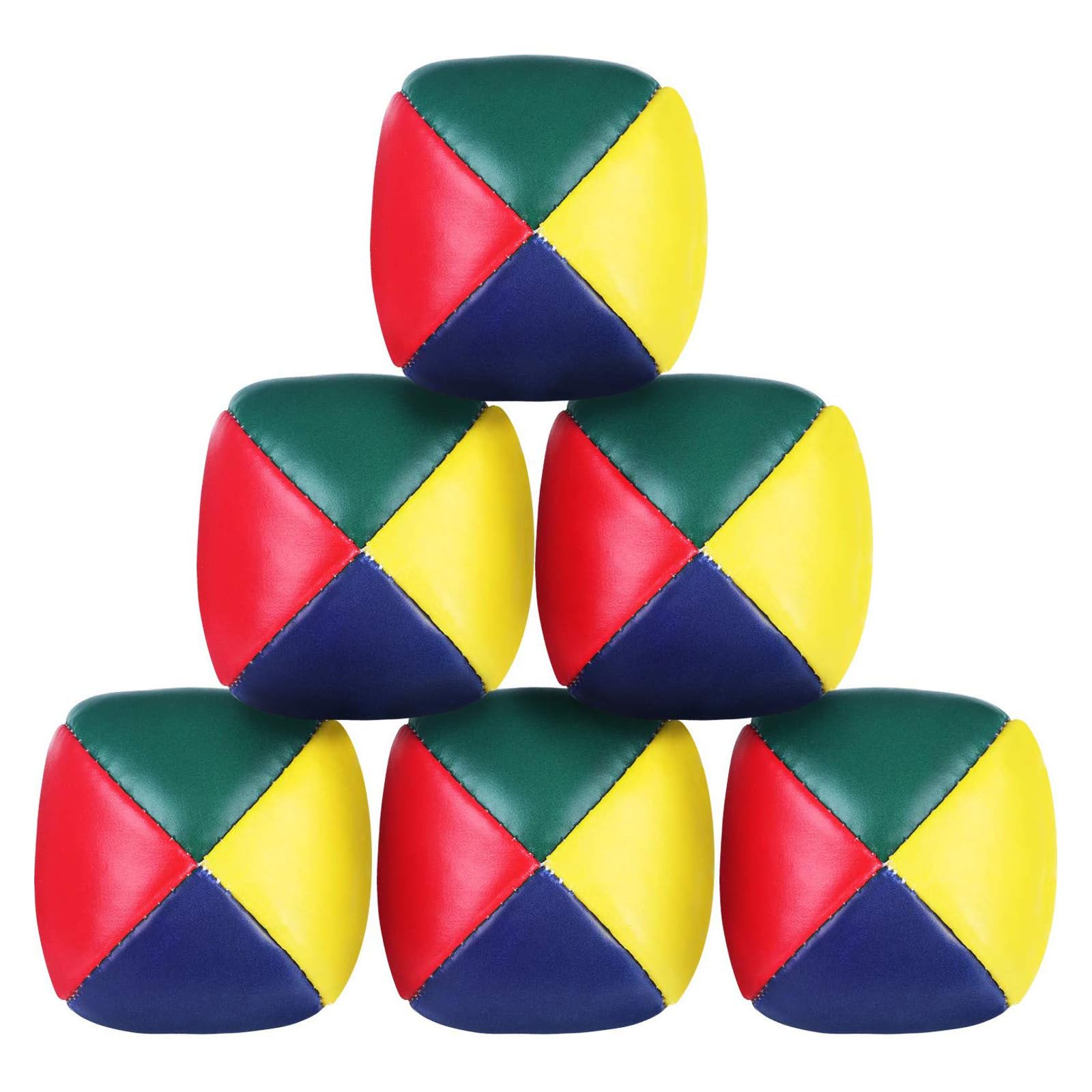 Qinsky Juggling Balls,6 PCS Pack Juggle Balls Balls Circus Juggling Ball PU Leather Juggling Bean Bags for Beginners Adults Children Kids Kindergarten 5 * 5CM