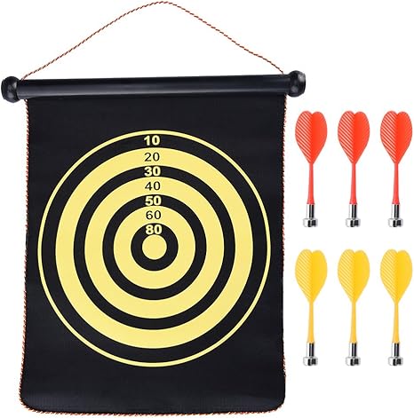 Runacc magnetische doppelseitige Dartscheibe mit 6 Flights mit weicher