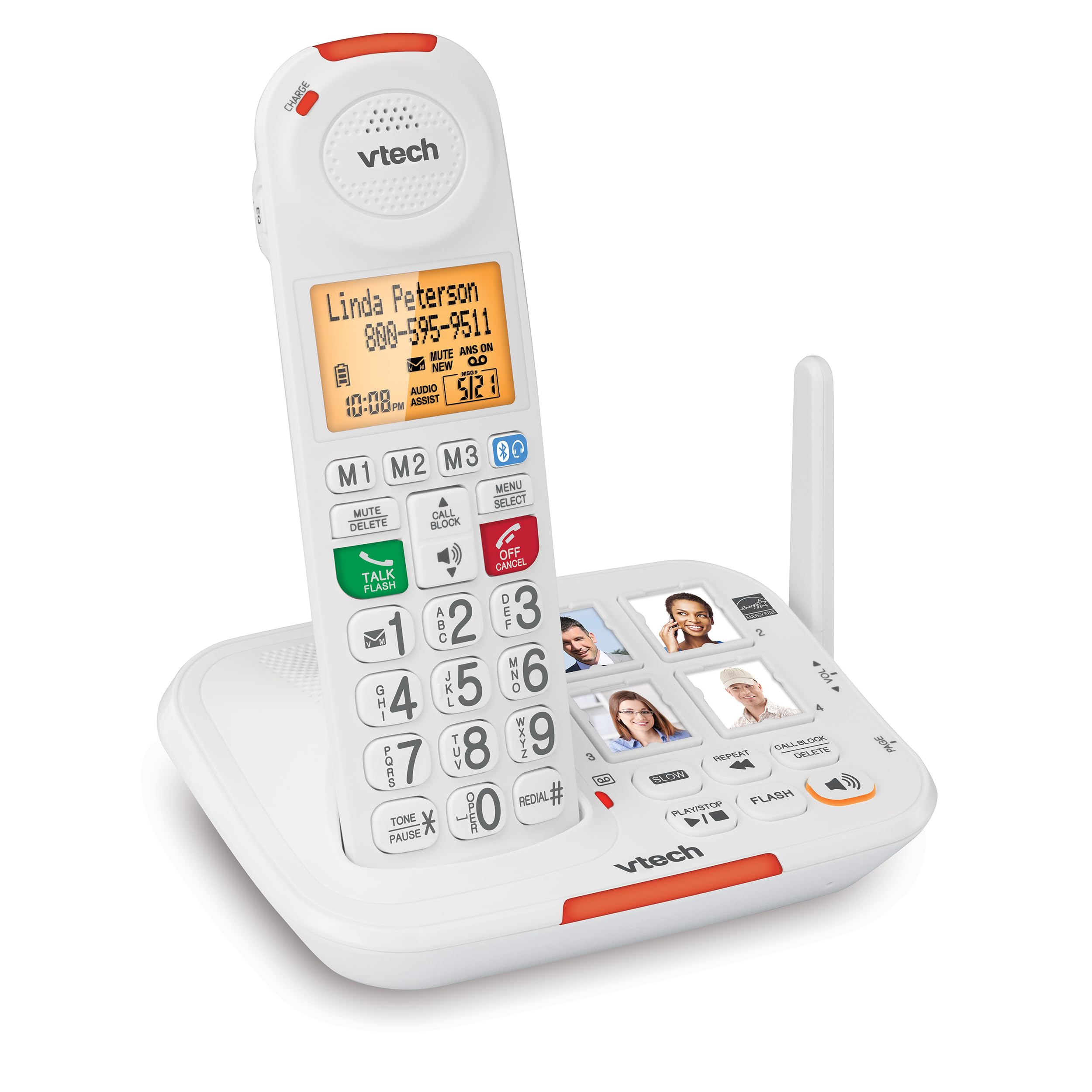 VTech Amplified Cordless Senior Phone with Answering Machine, Call Blocking, 90dB Ringer, Audio Assist, Big Buttons