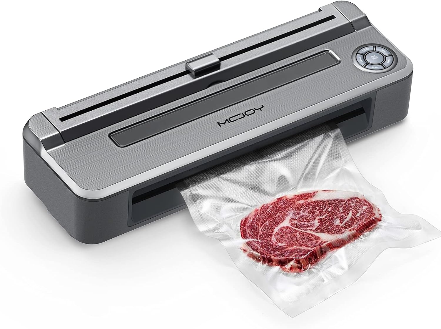 MCJOY Vacuum Sealer Machine, One-Touch Operation Automatic Food Sealer Machine for Food, Support Continuously Vacuum sealing, Led Indicator Lights, Compact Design, 7 Selectableable Vacuum Modes