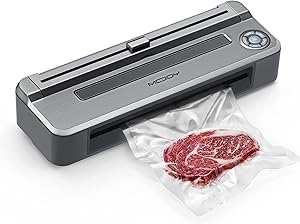 MCJOY Vacuum Sealer Machine, One-Touch Operation Automatic Food Sealer Machine for Food, Support Continuously Vacuum sealing, Led Indicator Lights, Compact Design, 7 Selectableable Vacuum Modes
