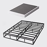 Bedsnus Queen Size Box Spring and Cover Set, 9 Inch High Profile Metal BoxSpring, Heavy Duty Structure Mattress Foundation, Noise Free, Non-Slip, Easy Assembly