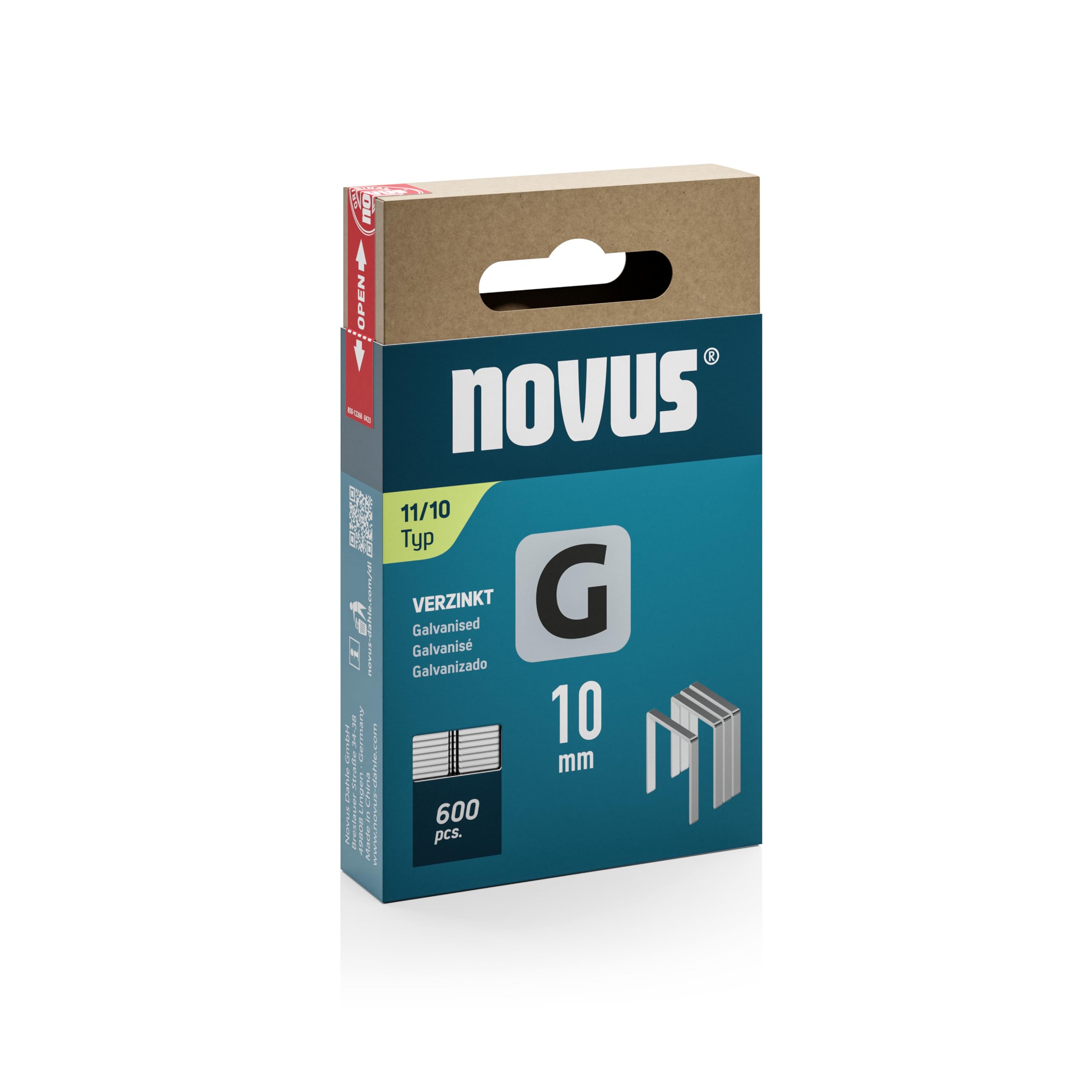 Novus Tools 042-0797 Flat Wire Staple G Staple Type 11, Grey, 10 mm