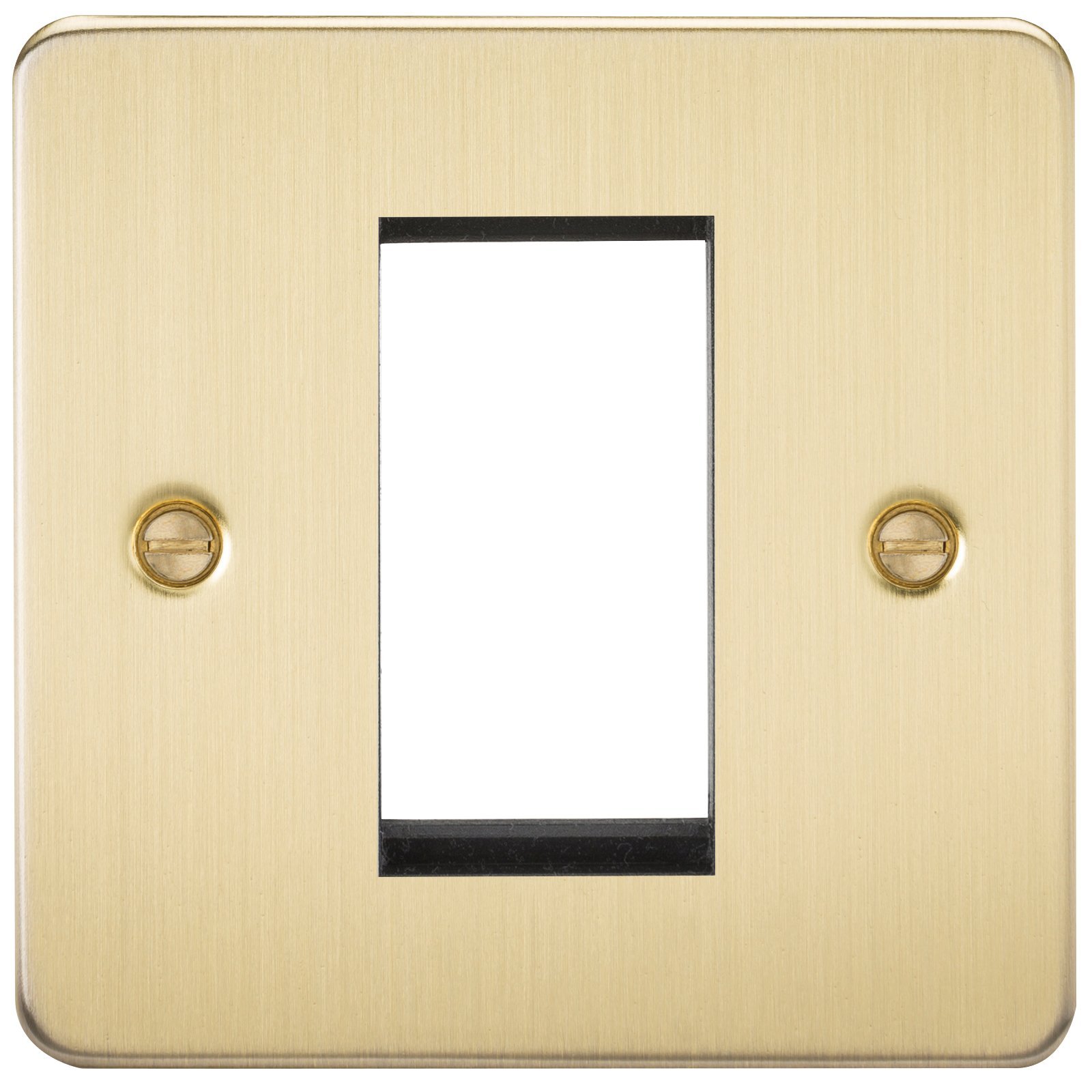 Flat Plate 1G Modular Faceplate - Brushed Brass